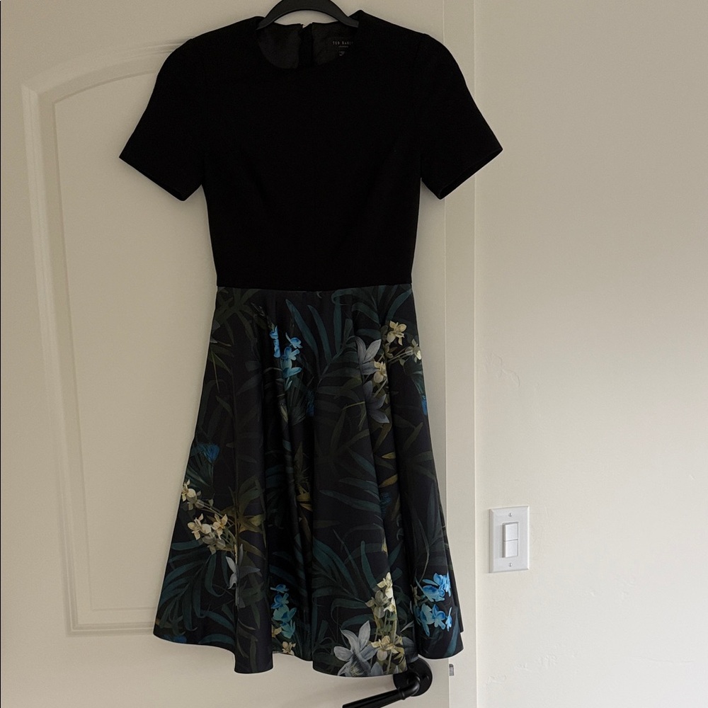 Ted Baker London Black Dress with Floral Accents
